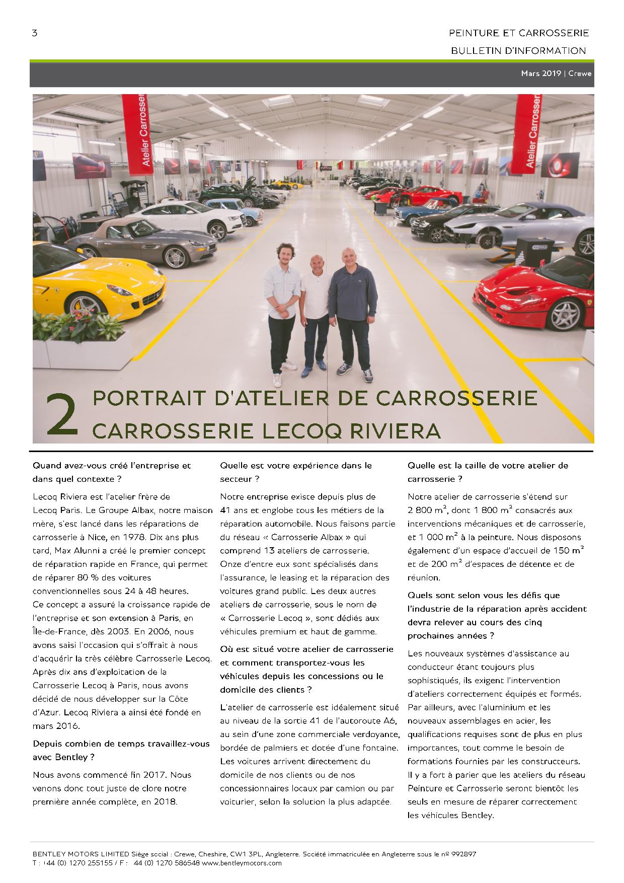 Bentley Paint & Body Newsletter